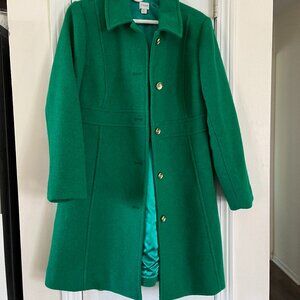 Green J Crew Lady Day Coat